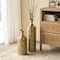 Glitzhome® Antique Gold Gingko Metal Floor Vases Set